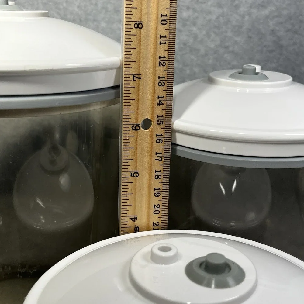 FoodSaver Vacuum Sealer Snail Canister Storage Containers 25 50 80 oz Lot‎ of 3